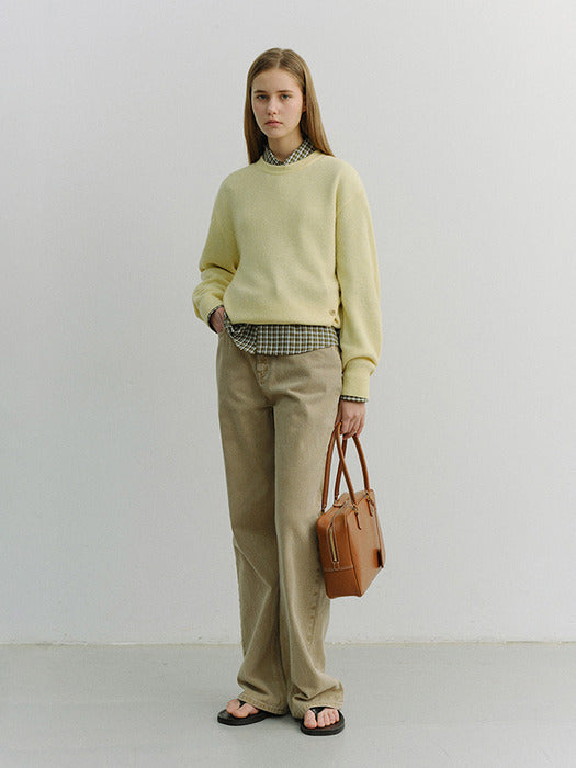 [dunst] RELAXED WIDE JEANS DYED SAND BEIGE_UDPA6A208I2