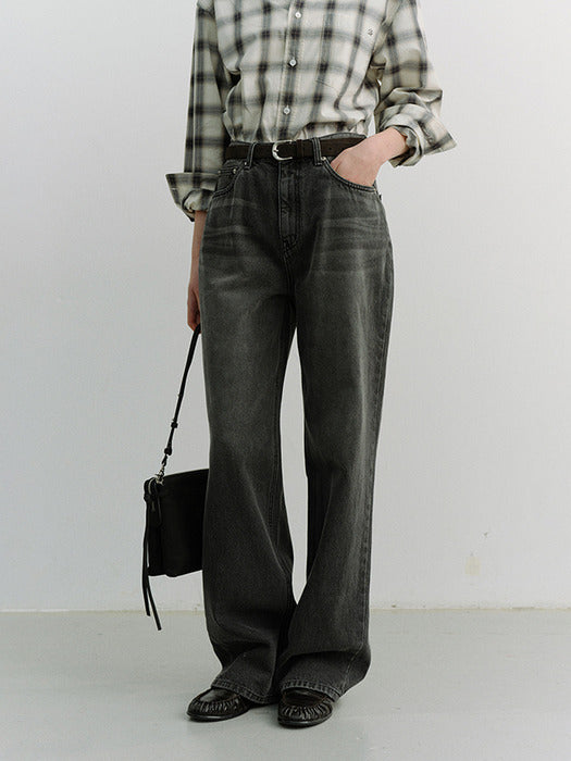 Dunst Relaxed Wide Jeans Washed Grey