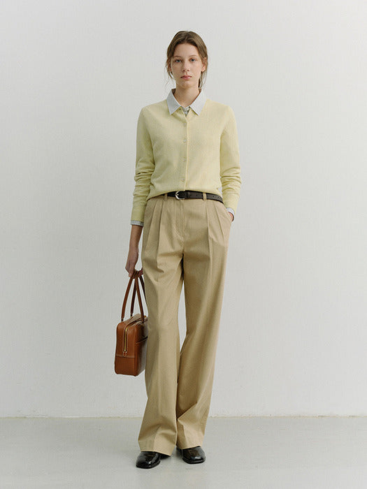 Dunst Double Pleated Chino Slacks Beige