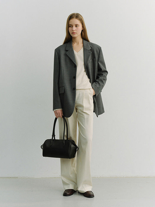 Dunst Double Pleated Chino Slacks Ivory