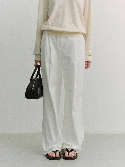 Dunst Pleated Chino Slacks Ivory