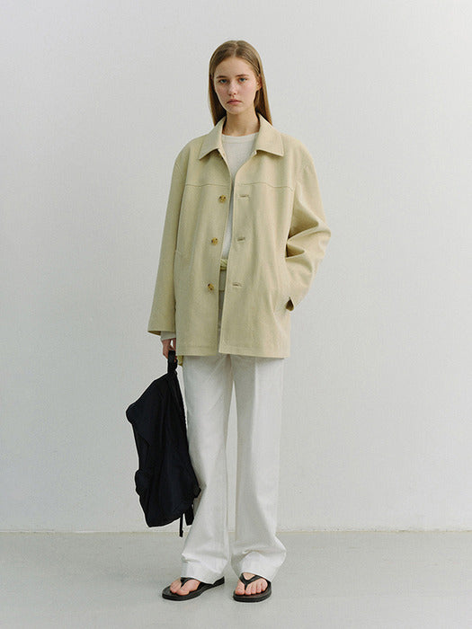 Dunst Pleated Chino Slacks Ivory