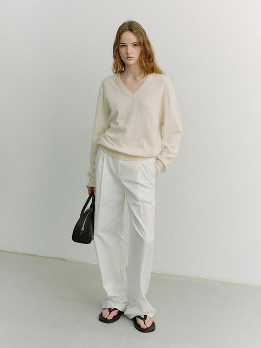 Dunst Pleated Chino Slacks Ivory