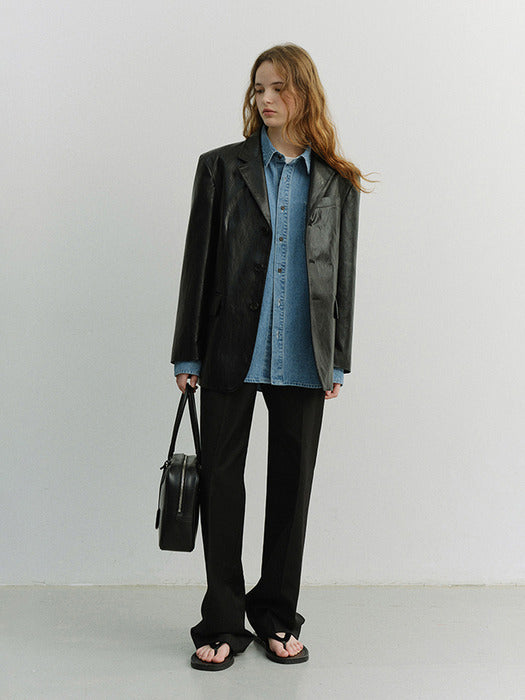 [dunst] STRAIGHT SLACKS BLACK_UDPA6A202BK