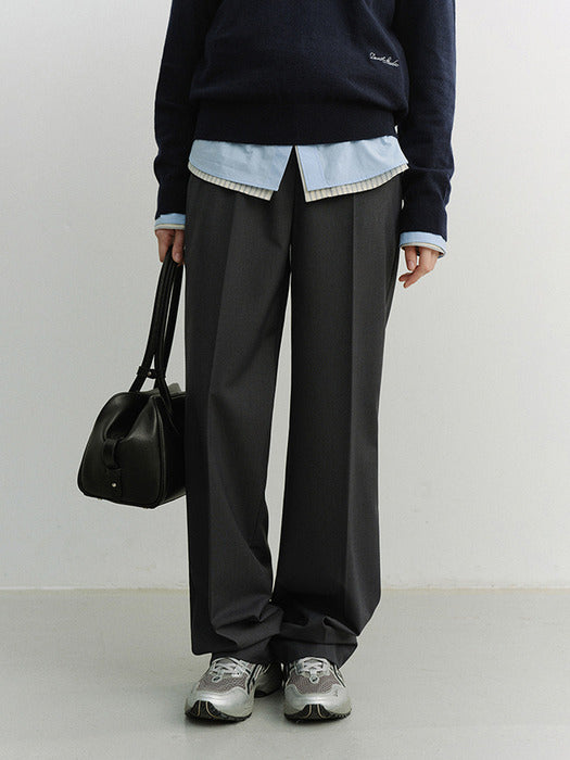 [dunst] STRAIGHT SLACKS CHARCOAL GREY_UDPA6A202CG