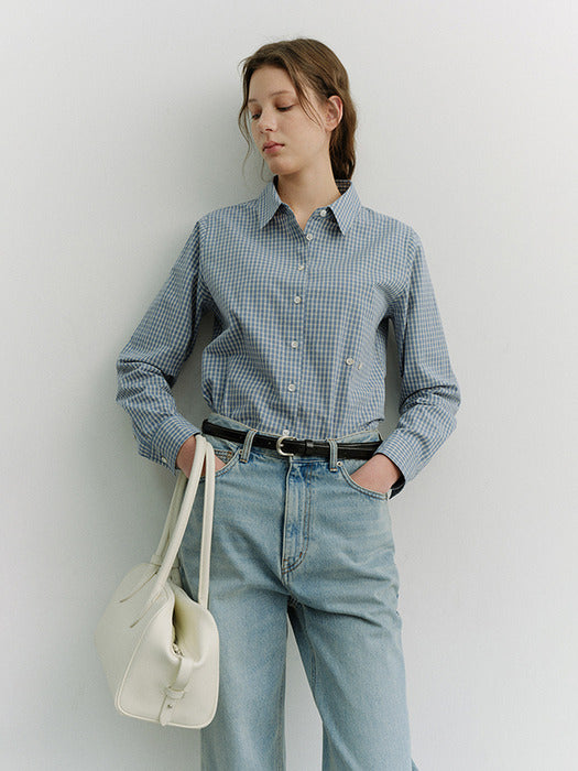 Dunst 2-Way Essential Checked Shirt Blue Check