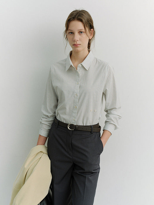 Dunst 2-Way Essential Checked Shirt Soft Blue Check