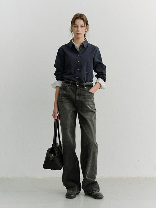 [dunst] 2-WAY ESSENTIAL SHIRT NAVY_UDSH6A201N2