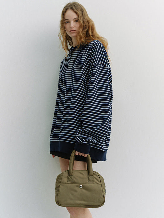 [dunst] Unisex Striped Logo Collared T-Shirt NAVY_UDTS6A120N2