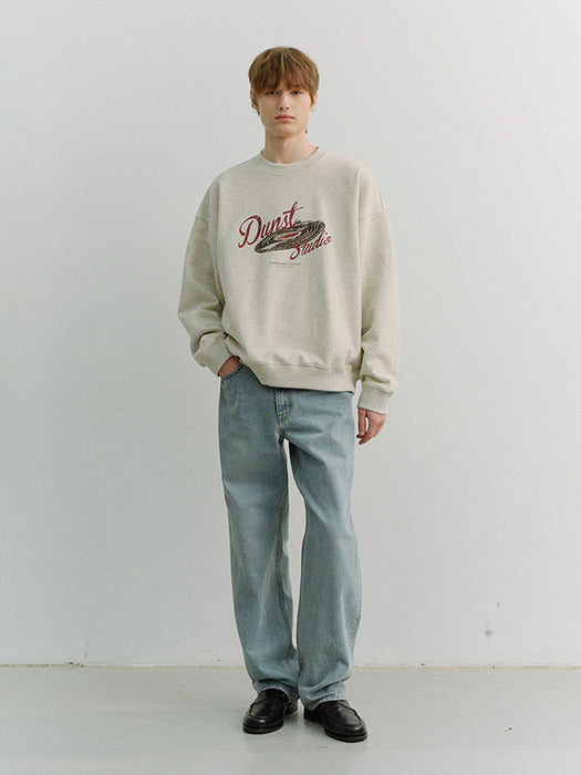 Dunst Unisex Vinyl Sweatshirt Oatmeal Melange