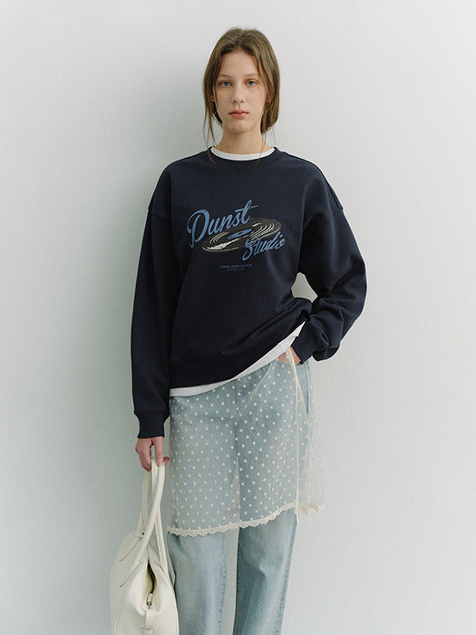 [dunst] UNISEX VINYL SWEATSHIRT FRENCH NAVY_UDTS6A115N2