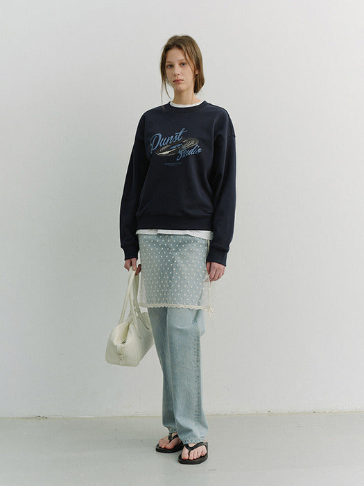 [dunst] UNISEX VINYL SWEATSHIRT FRENCH NAVY_UDTS6A115N2
