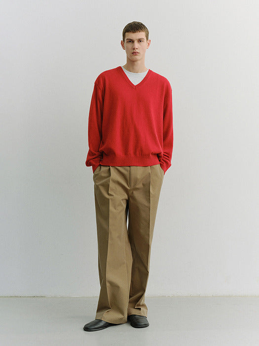 Dunst Unisex Soft V-Neck Sweater Tomato Red
