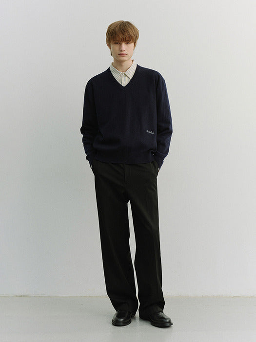 Dunst Unisex Soft V-Neck Sweater French Navy