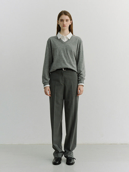 Dunst Unisex Soft V-Neck Sweater Melange Grey