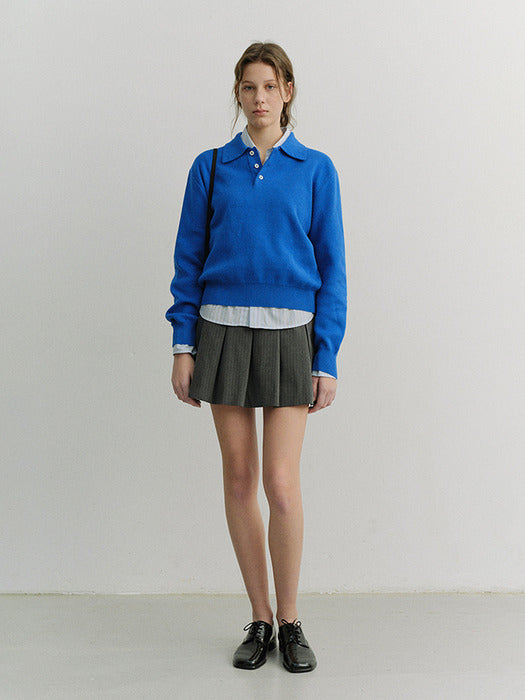 [dunst] UNISEX CASHMERE COLLARED SWEATER BLUE_UDSW6A104B2