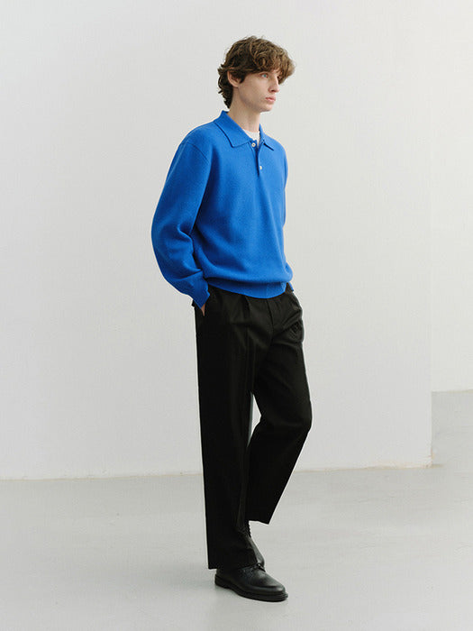 [dunst] UNISEX CASHMERE COLLARED SWEATER BLUE_UDSW6A104B2