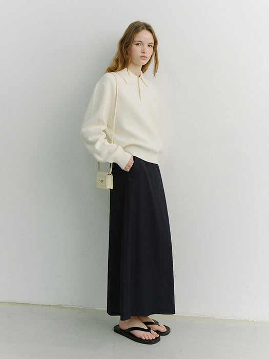 Dunst Unisex Cashmere Collared Sweater Ivory