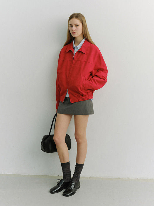 [dunst] UNISEX COLLARED BLOUSON JACKET RED_UDJU6A109R2