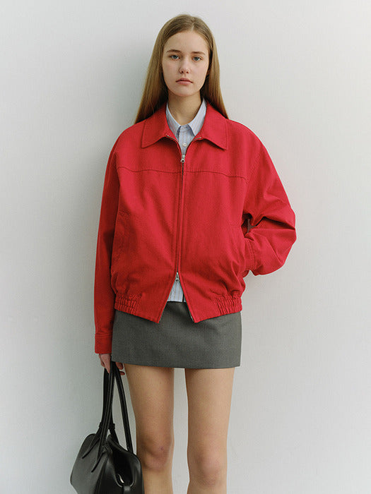[dunst] UNISEX COLLARED BLOUSON JACKET RED_UDJU6A109R2