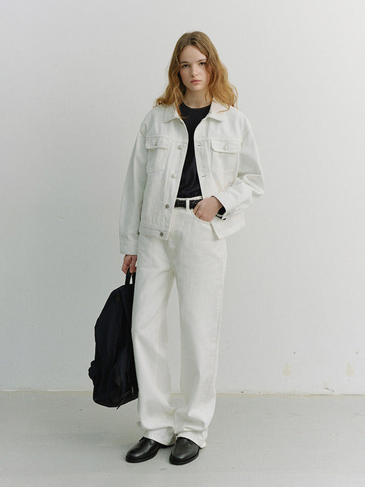 Dunst Unisex Denim Trucker Jacket Ivory