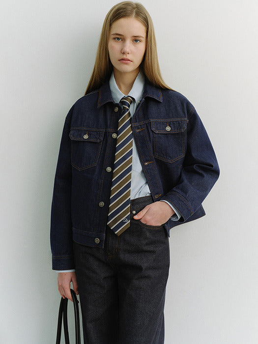 Dunst Unisex Denim Trucker Jacket Indigo Navy
