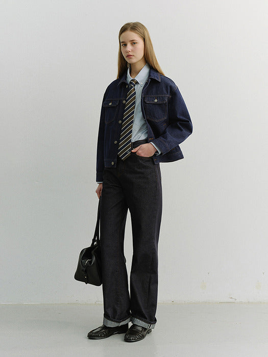 Dunst Unisex Denim Trucker Jacket Indigo Navy