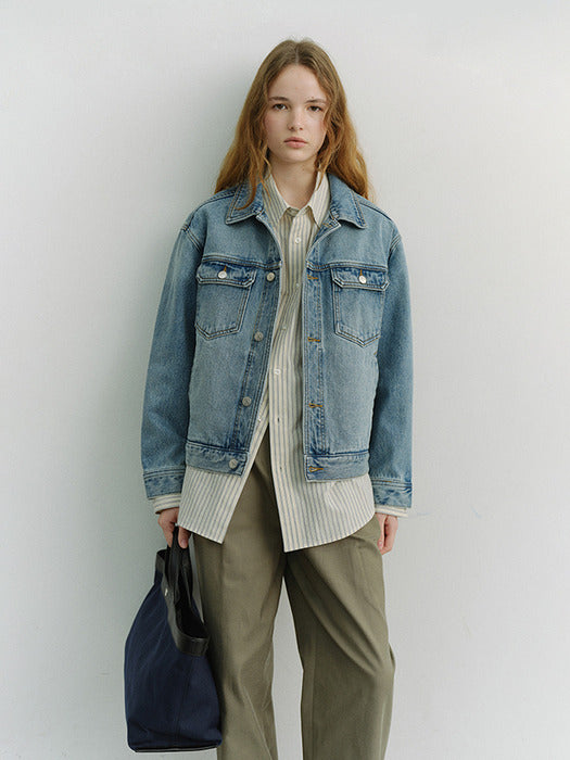 Dunst Unisex Denim Trucker Jacket Light Blue