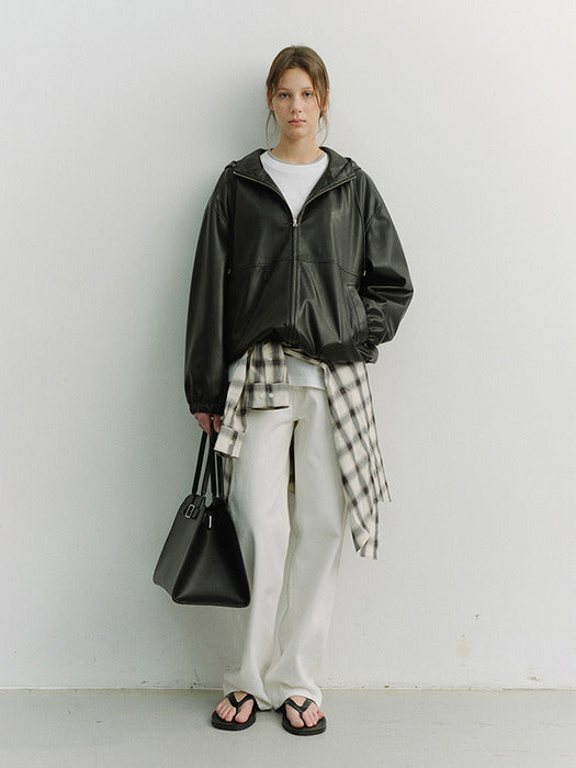 Dunst Unisex Alter-Leather Windbreaker Black