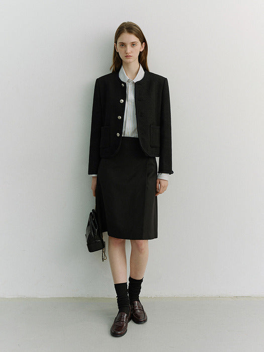 [dunst] UNISEX CLASSIC BOUCLE TWEED JACKET BLACK_UDJA6A108BK