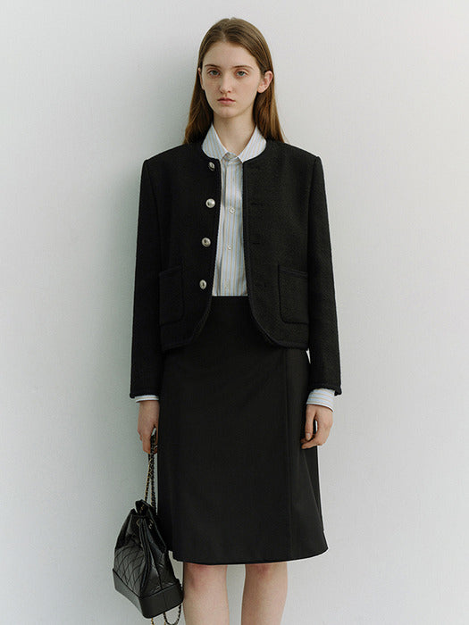 [dunst] UNISEX CLASSIC BOUCLE TWEED JACKET BLACK_UDJA6A108BK