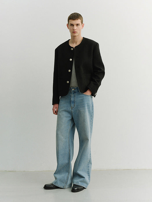 [dunst] UNISEX CLASSIC BOUCLE TWEED JACKET BLACK_UDJA6A108BK