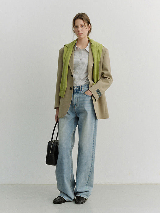 Dunst Unisex Oversized Wool Blazer Camel Beige