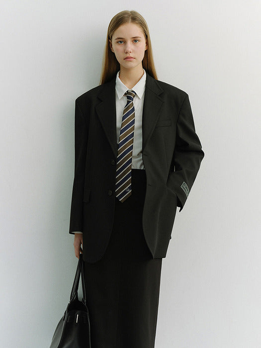 [dunst] Unisex Oversized Wool Blazer BLACK_UDJA6A107BK
