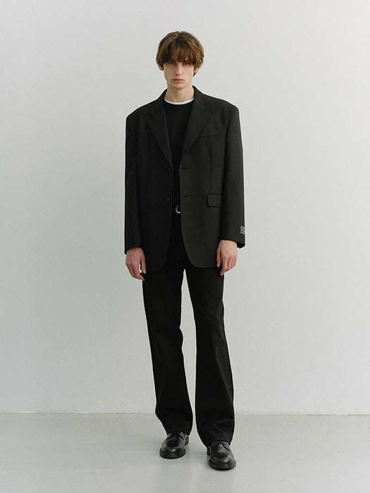 [dunst] Unisex Oversized Wool Blazer BLACK_UDJA6A107BK