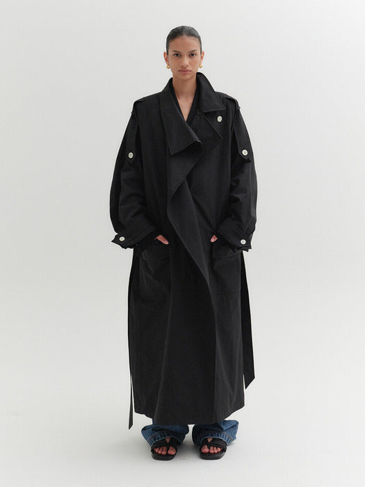 Eenk Relax Trench Coat - Black