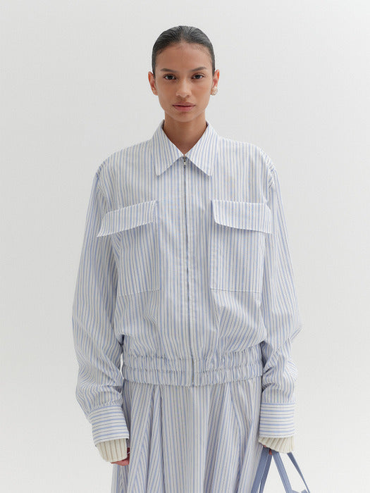 Eenk Two Pocket Bomber Jacket - Sky Blue
