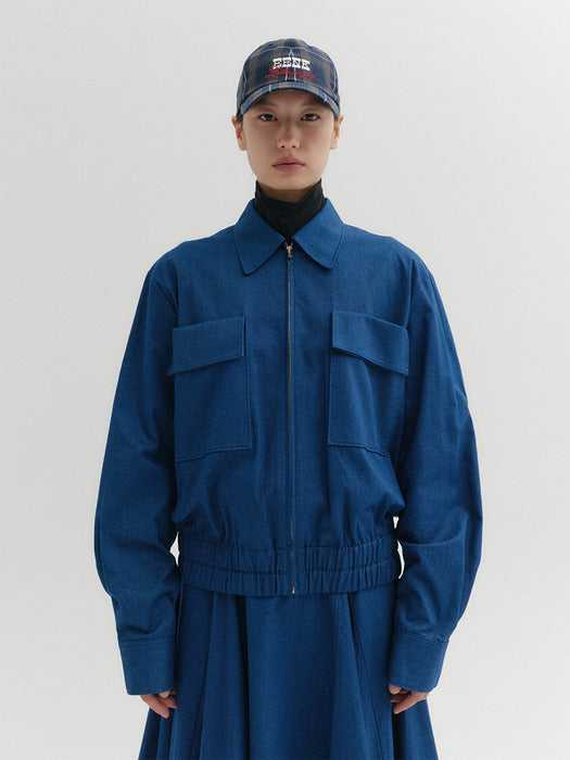 Eenk Two Pocket Bomber Jacket - Blue