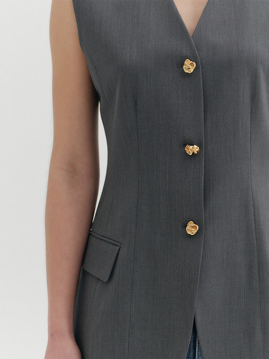 Eenk Classic Button Vest - Gray