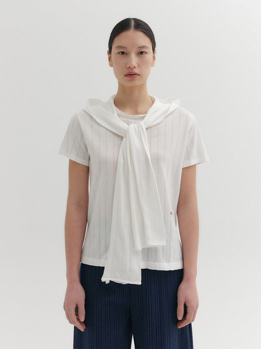 Eenk Hoodie Short Sleeve T-shirt - Ivory