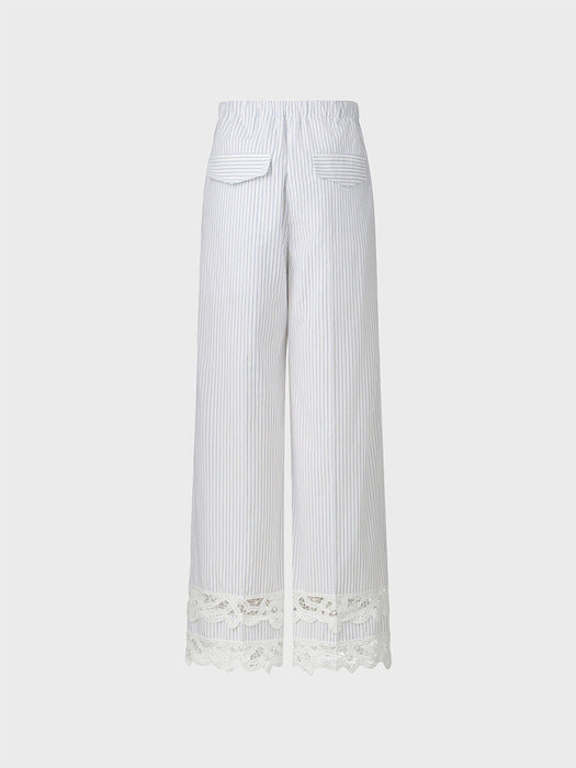 Eenk Lace Trim Pants - Ivory