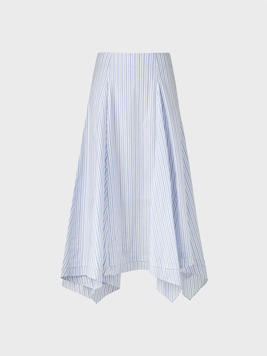 [EENK] Drape Long Skirt - Sky Blue