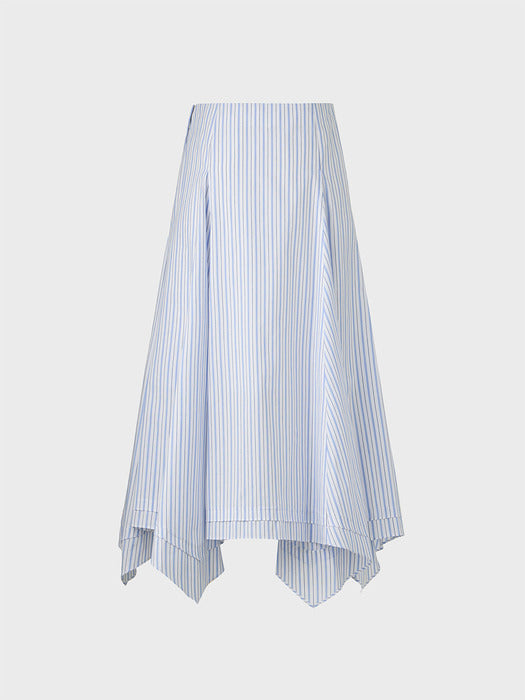 [EENK] Drape Long Skirt - Sky Blue