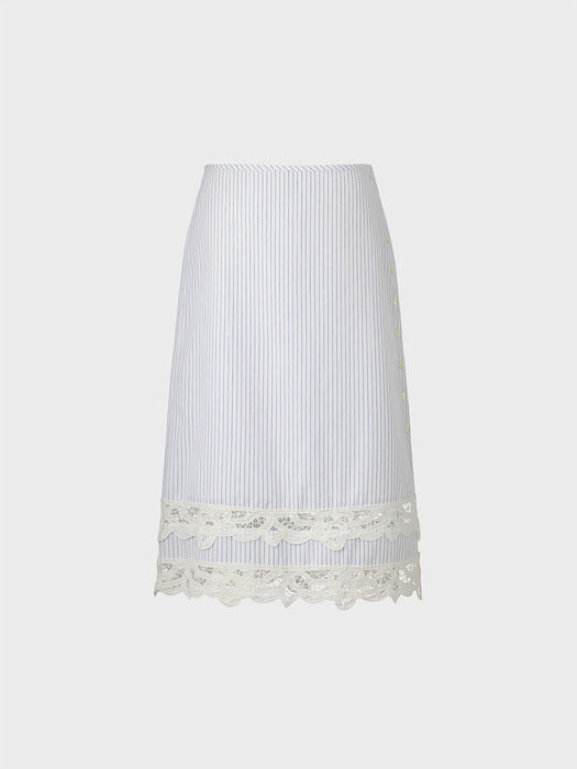 Eenk Lace Trim Skirt - Ivory