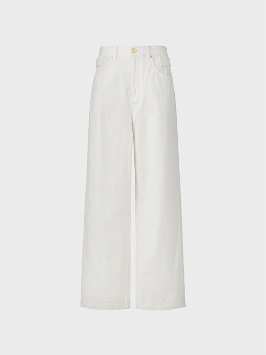 Eenk Loose Fit Denim Pants - White