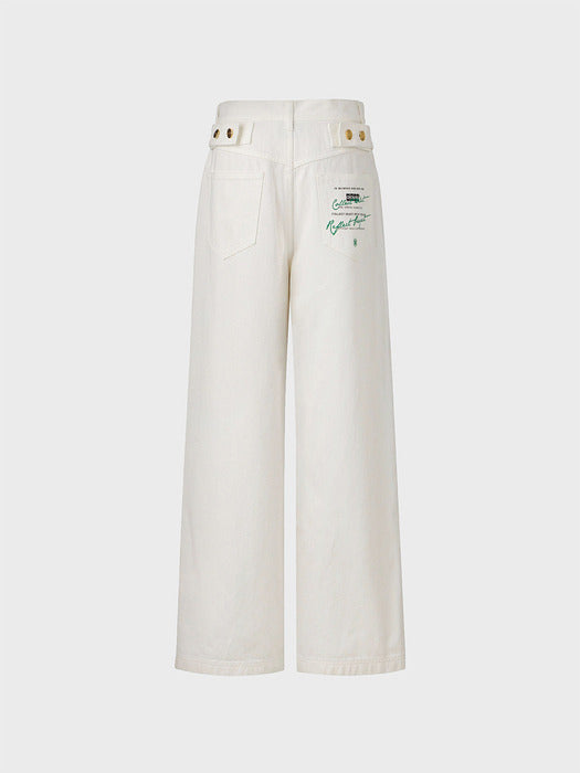 Eenk Loose Fit Denim Pants - White
