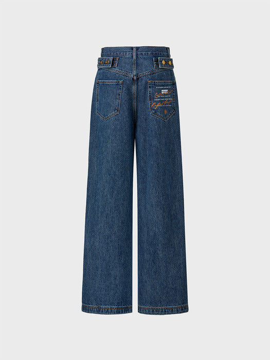 Eenk Loose Fit Denim Pants - Denim Blue