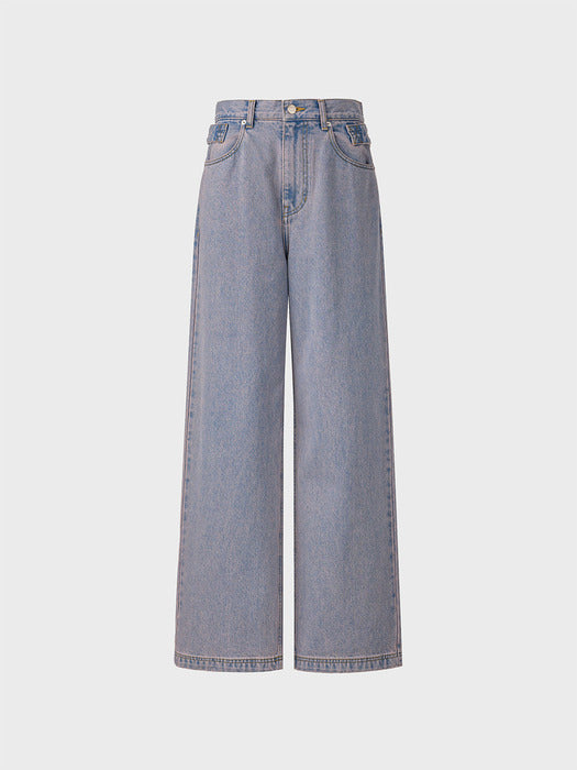 Eenk Loose Fit Denim Pants - Pink Washed
