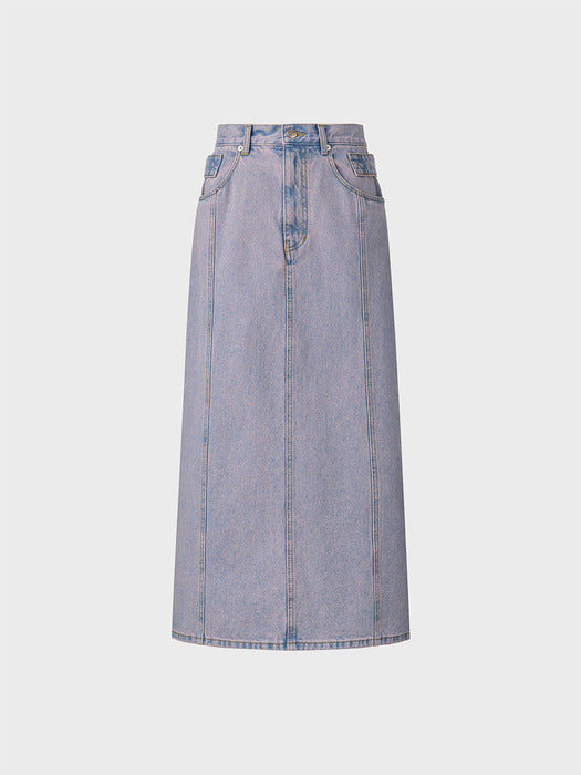 Eenk A-line Denim Skirt - Pink Washed