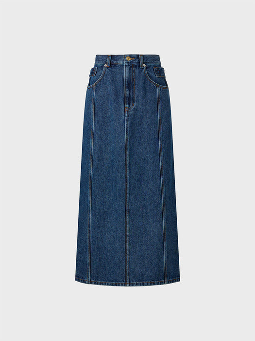 Eenk A-line Denim Skirt - Denim Blue